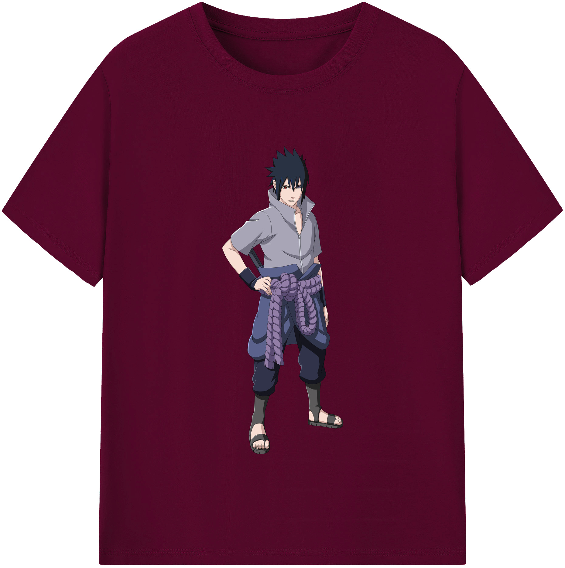 （画像用） NARUTO -ナルト- うちは サスケ Uchiha Sasuke レディースカジュアルプリントTシャツ（綿100％）